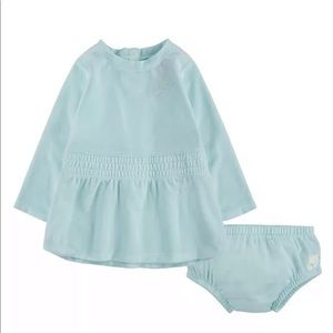 NWT - Nike Baby Girl Mint/Teal Velour Dress Set Size 12M